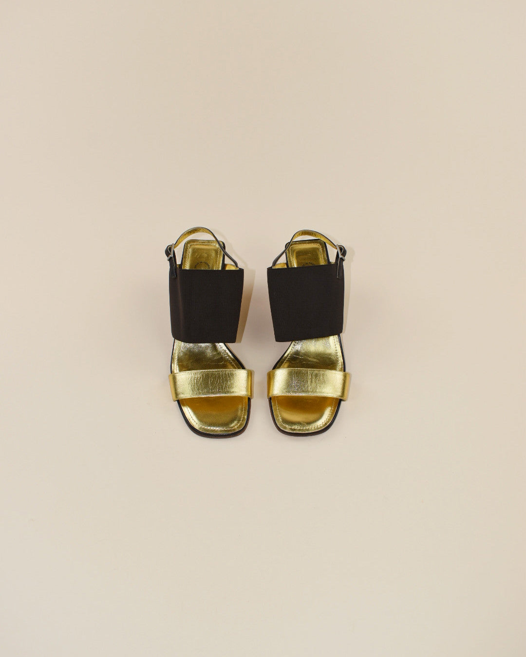 90s Chanel Gold Slingback Heels - Size 38.5, 8
