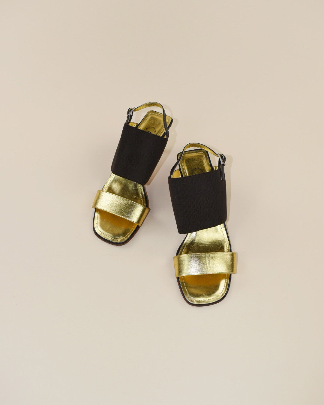 90s Chanel Gold Slingback Heels - Size 38.5, 8