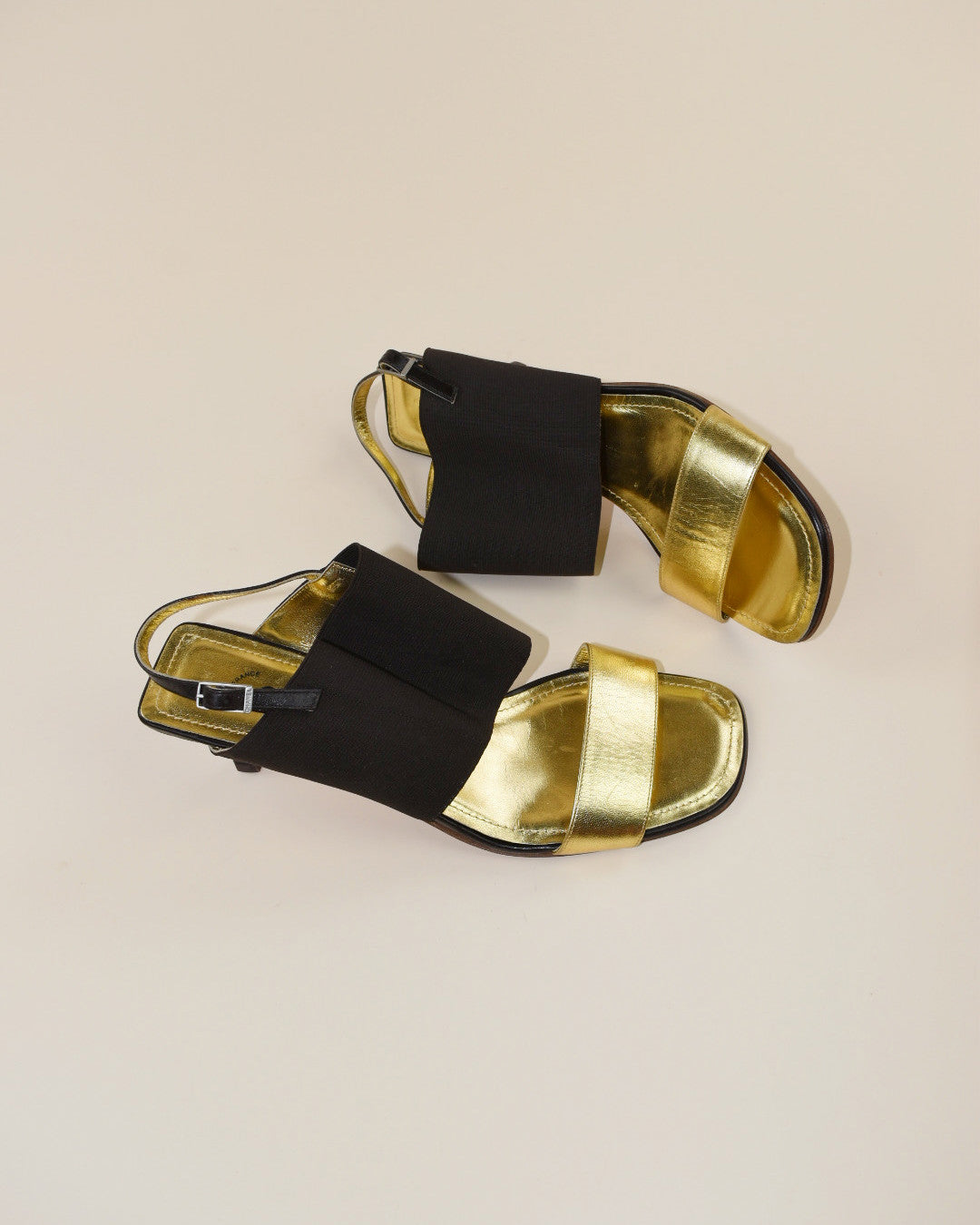 90s Chanel Gold Slingback Heels - Size 38.5, 8