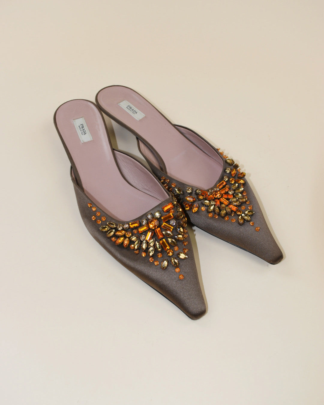 Vintage Prada Jeweled Mules - Size 38.5, 8