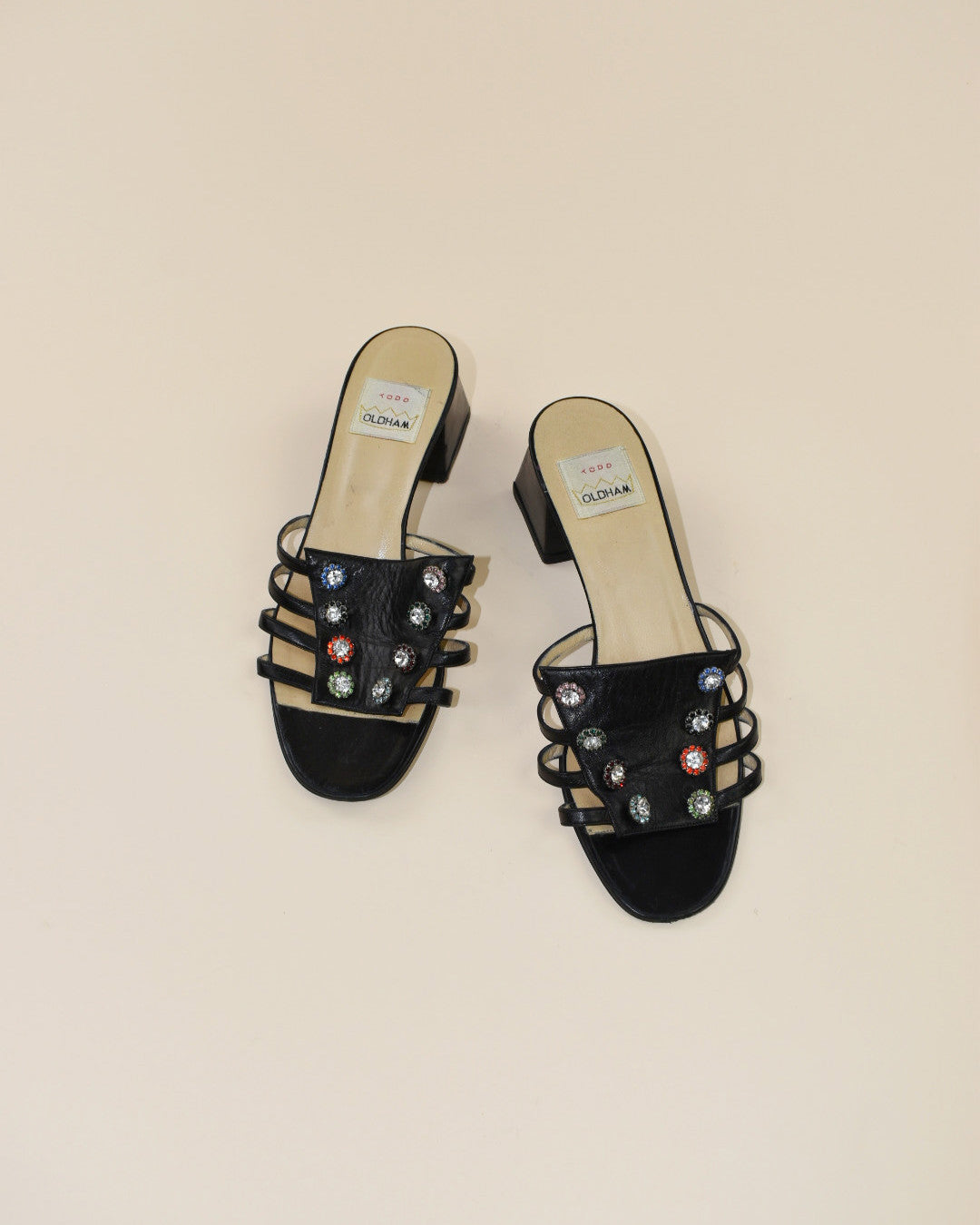 Todd Oldham Black Rhinestone Heels - Size 39, 8.5