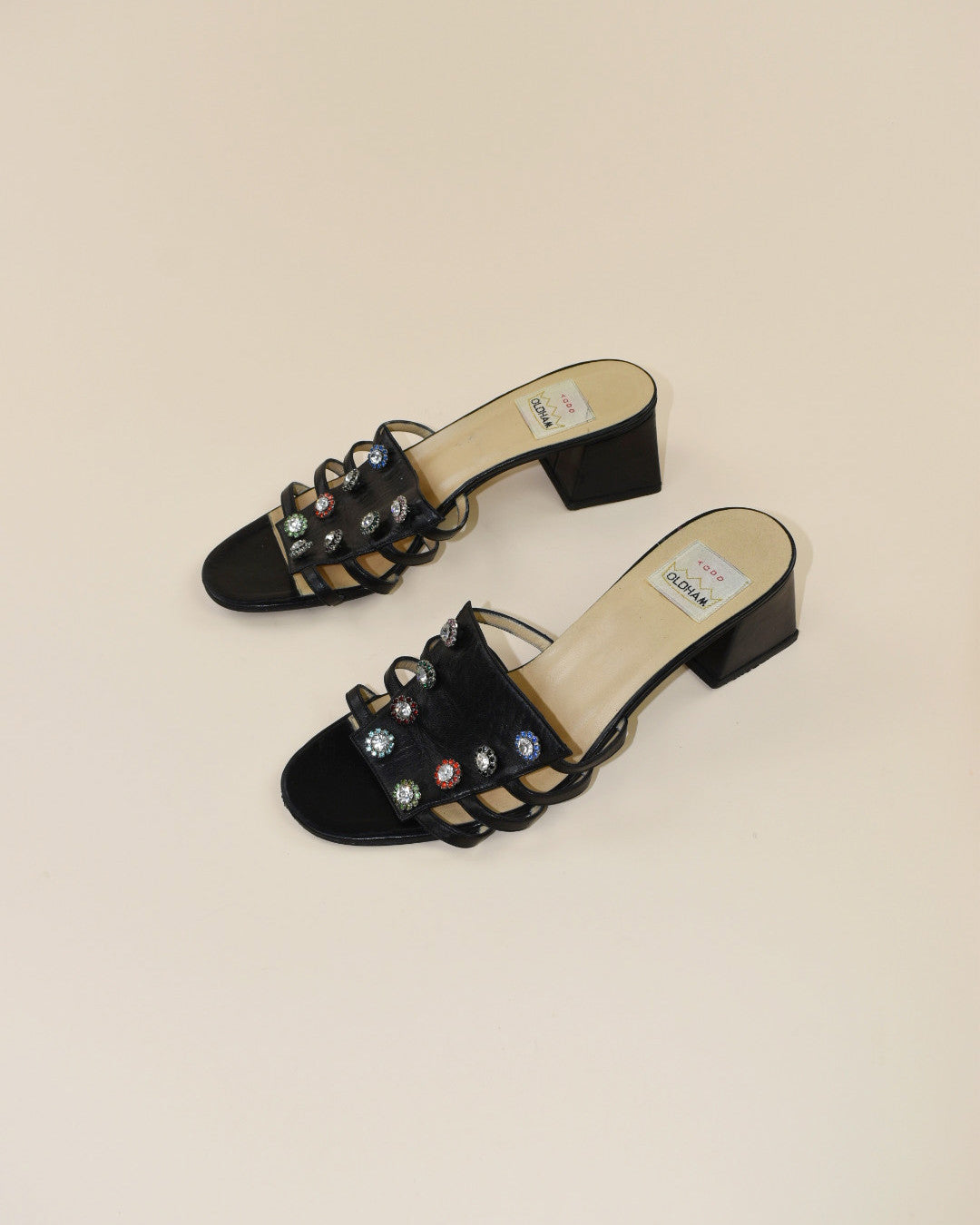 Todd Oldham Black Rhinestone Heels - Size 39, 8.5
