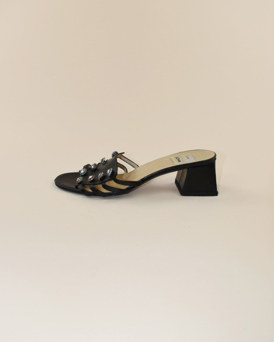 Todd Oldham Black Rhinestone Heels - Size 39, 8.5