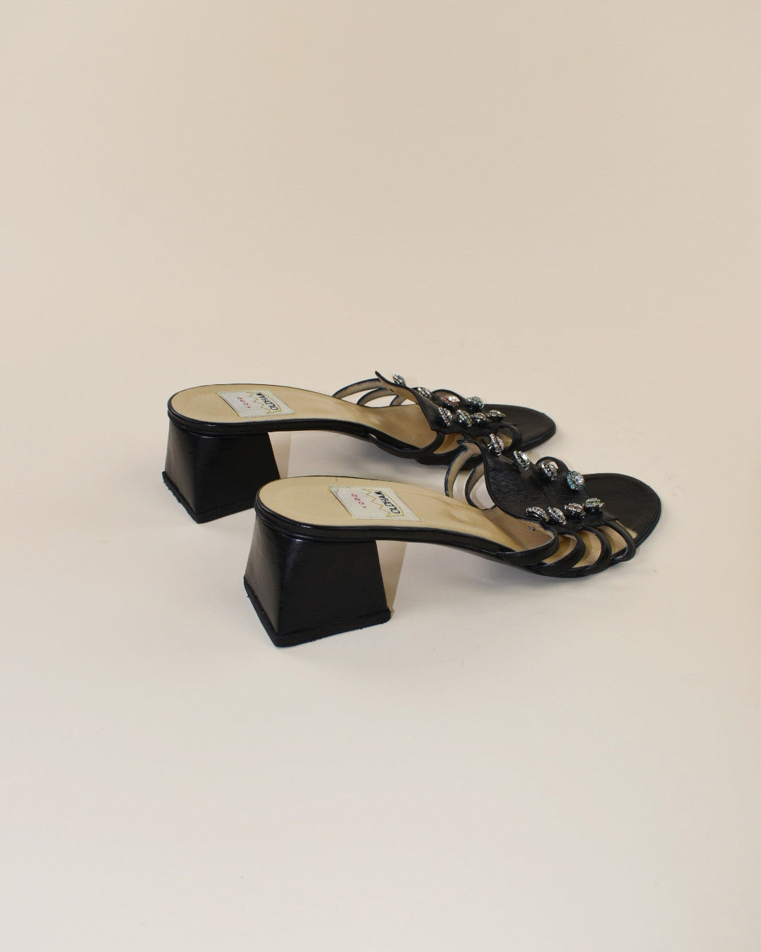 Todd Oldham Black Rhinestone Heels - Size 39, 8.5