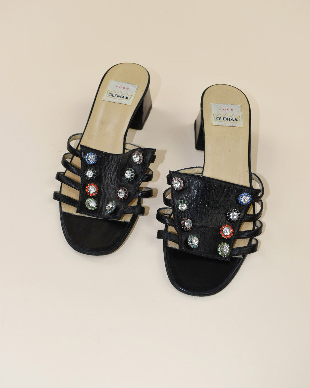 Todd Oldham Black Rhinestone Heels - Size 39, 8.5