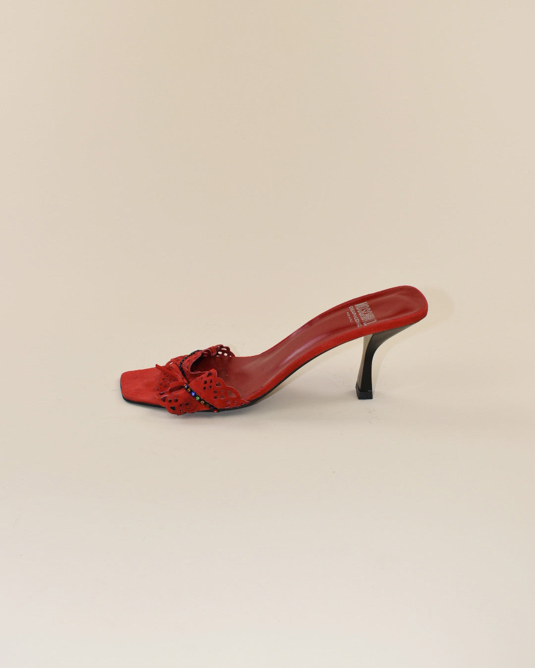 Moschino Cheap and Chic Red Suede Lace Heels - Size 39, 8.5