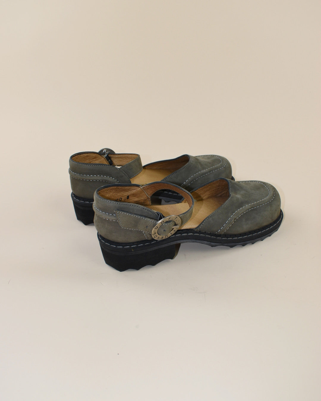 Vintage Fluevog Green Suede Mary Janes - Size 8.5/9