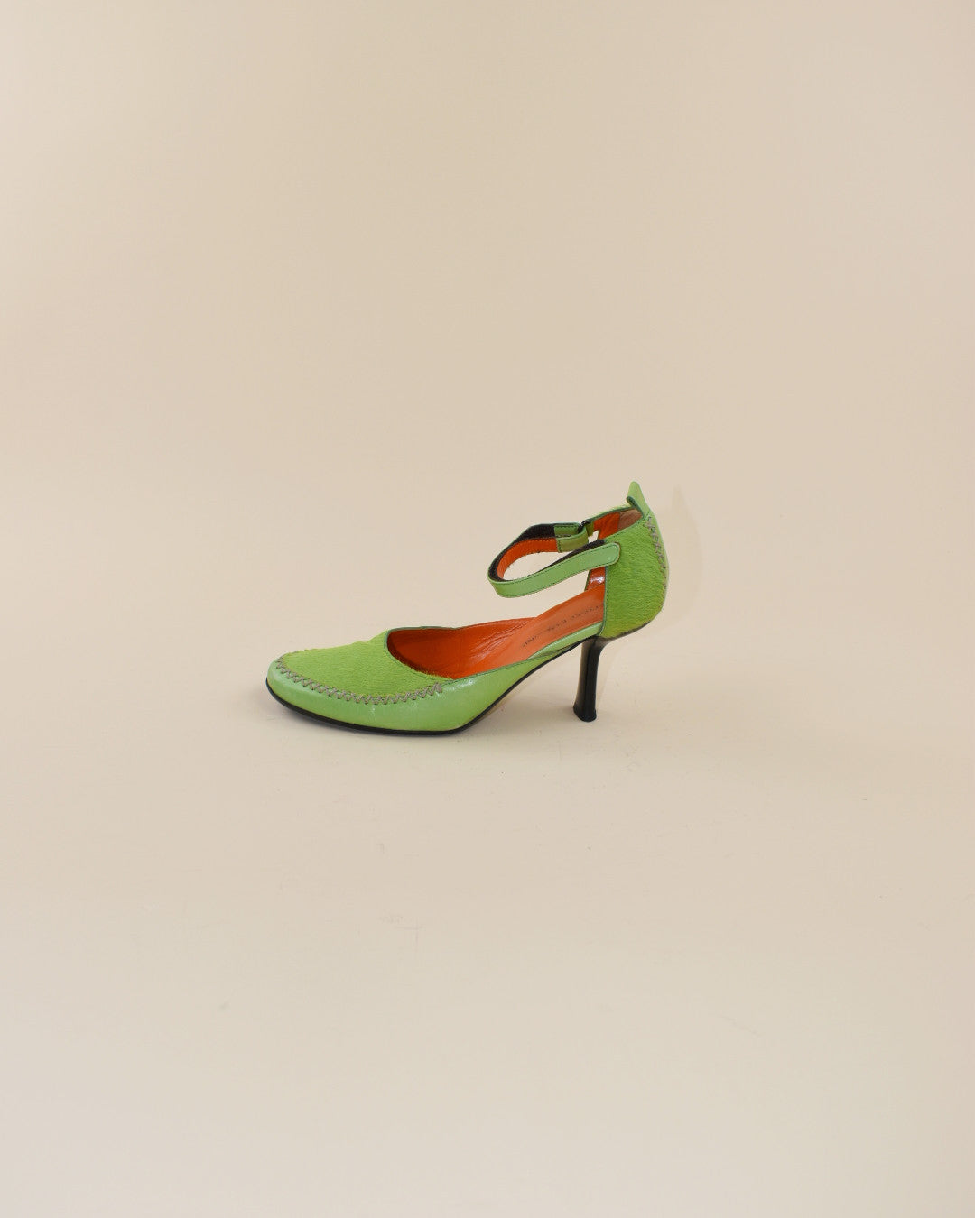 Green Pony Hair Mary Janes - Size 36, 5.5