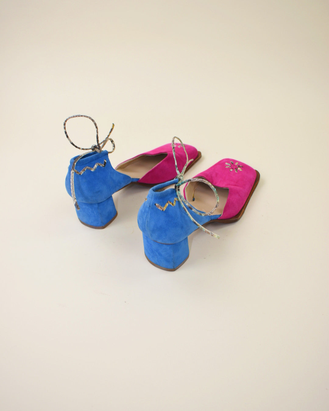 Suede Snakeskin Mary Janes - Size 39, 8.5