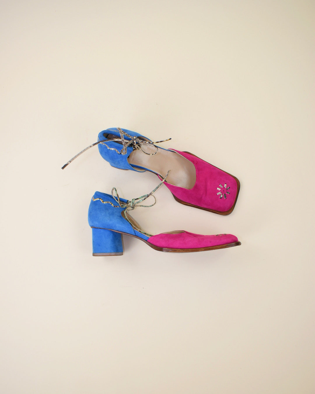 Suede Snakeskin Mary Janes - Size 39, 8.5