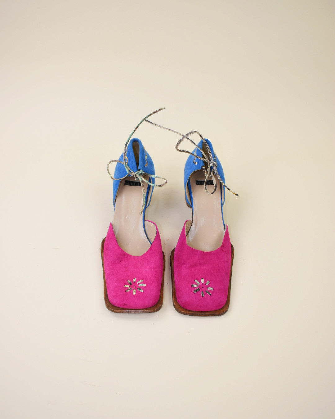 Suede Snakeskin Mary Janes - Size 39, 8.5